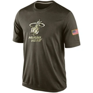 Men's Miami Heat Olive Salute To Service KO Performance Dri-FIT T-Shirt