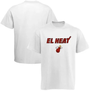 Men's Miami Heat White 2014 Noches Enebea T-Shirt -