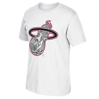 Men's Miami Heat White Noches Enebea Mask T-Shirt -