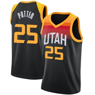 Men's Micah Potter Utah Jazz Black Swingman Jaz 2021/22 Diamond Icon Edition Jersey
