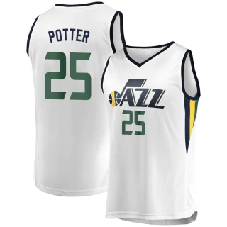 Men's Micah Potter Utah Jazz White Fast Break Jersey - Association Edition