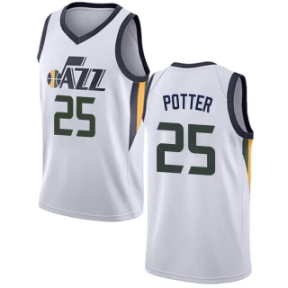 Men's Micah Potter Utah Jazz White Swingman Jersey - Association Edition
