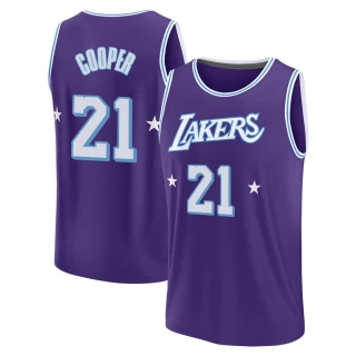Men's Michael Cooper Los Angeles Lakers Purple Fast Break 2021/22 Replica City Edition Jersey
