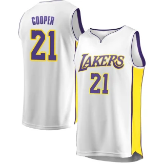 Men's Michael Cooper Los Angeles Lakers White Fast Break Jersey - Association Edition