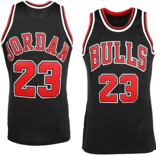 Men's Michael Jordan Chicago Bulls Black Authentic Throwback Jersey