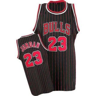 Men's Michael Jordan Chicago Bulls Black/Red Swingman Strip Throwback Jersey