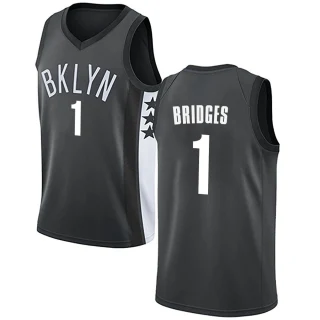 Men's Mikal Bridges Brooklyn Nets Gray Swingman Jersey - Statement Edition
