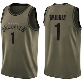 Men's Mikal Bridges Brooklyn Nets Green Swingman Salute to Service Jersey