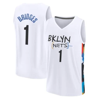 Men's Mikal Bridges Brooklyn Nets White Fast Break 2022/23 City Edition Jersey