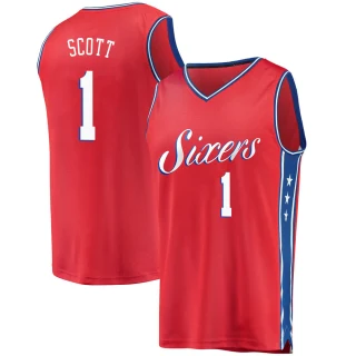 Men's Mike Scott Philadelphia 76ers Red Fast Break Jersey - Statement Edition