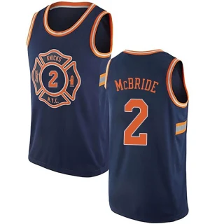 Men's Miles McBride New York Knicks Navy Blue Authentic Jersey - City Edition