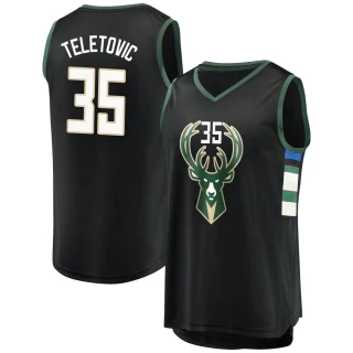 Men's Mirza Teletovic Milwaukee Bucks Black Fast Break Jersey - Statement Edition