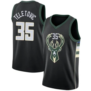 Men's Mirza Teletovic Milwaukee Bucks Black Swingman Jersey - Statement Edition