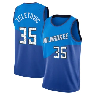 Men's Mirza Teletovic Milwaukee Bucks Blue Swingman 2020/21 Jersey - City Edition