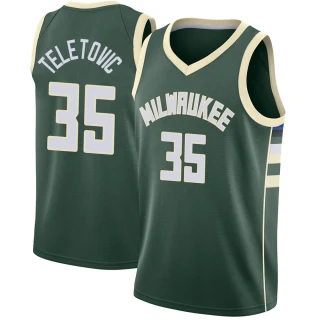 Men's Mirza Teletovic Milwaukee Bucks Green Swingman Jersey - Icon Edition