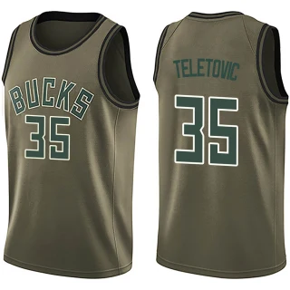Men's Mirza Teletovic Milwaukee Bucks Green Swingman Salute to Service Jersey
