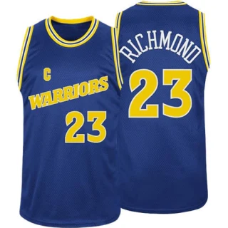 Men's Mitch Richmond Golden State Warriors Blue Swingman Throwback 2015 The Finals Patch Jersey