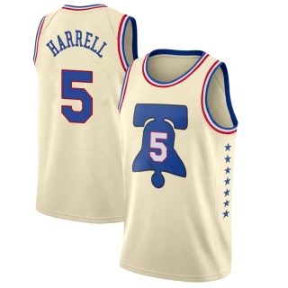 Men's Montrezl Harrell Philadelphia 76ers Cream Swingman 2020/21 Jersey - Earned Edition