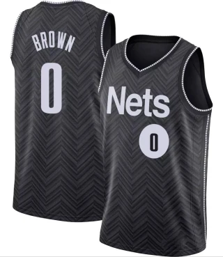 Men's Moses Brown Brooklyn Nets Black Swingman 2020/21 Jersey - Earned Edition