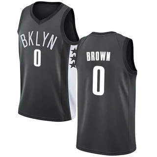 Men's Moses Brown Brooklyn Nets Brown Swingman Gray Jersey - Statement Edition