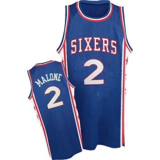 Men's Moses Malone Philadelphia 76ers Blue Authentic Throwback Jersey