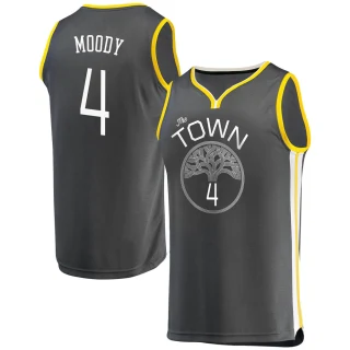Men's Moses Moody Golden State Warriors Gold Fast Break Charcoal Jersey - Statement Edition