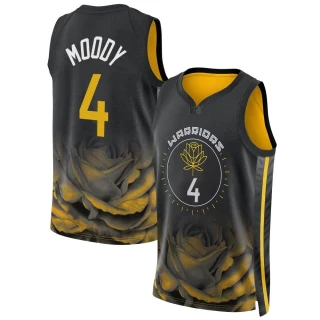 Men's Moses Moody Golden State Warriors Gold Swingman Black 2022/23 City Edition Jersey