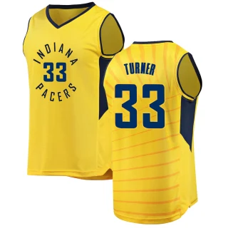 Men's Myles Turner Indiana Pacers Gold Fast Break Jersey - Statement Edition
