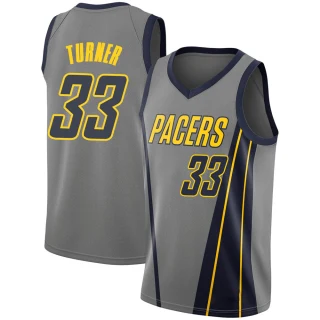 Men's Myles Turner Indiana Pacers Gray Swingman 2018/19 Jersey - City Edition