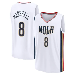 Men's Naji Marshall New Orleans Pelicans White Fast Break 2021/22 Replica City Edition Jersey