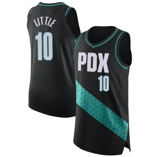 Men's Nassir Little Portland Trail Blazers Black Authentic 2022/23 City Edition Jersey