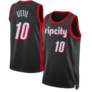 Men's Nassir Little Portland Trail Blazers Black Swingman 2021/22 Jersey - City Edition