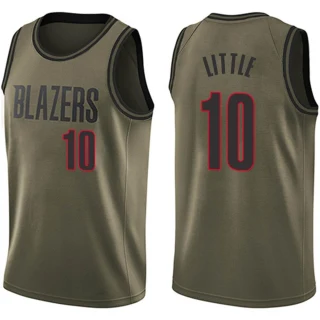 Men's Nassir Little Portland Trail Blazers Green Swingman Salute to Service Jersey