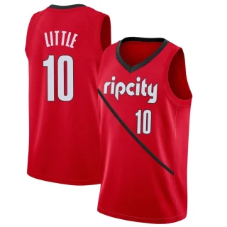 Men's Nassir Little Portland Trail Blazers Red Swingman 2018/19 Jersey - Earned Edition