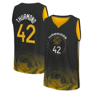 Men's Nate Thurmond Golden State Warriors Gold Fast Break Black 2022/23 City Edition Jersey