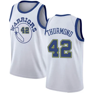 Men's Nate Thurmond Golden State Warriors Gold Swingman White Hardwood Classics Jersey