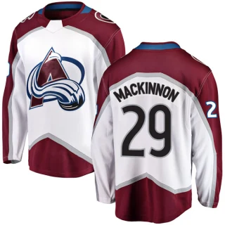 Men's Nathan MacKinnon Colorado Avalanche White Breakaway Away Jersey