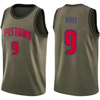 Men's Nerlens Noel Detroit Pistons Green Swingman Salute to Service Jersey