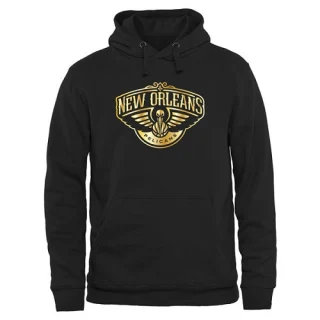 Men's New Orleans Pelicans Gold Collection Pullover Hoodie - Black
