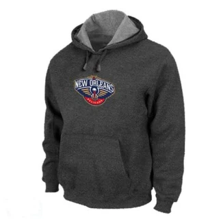 Men's New Orleans Pelicans Grey Pullover Hoodie - Dark