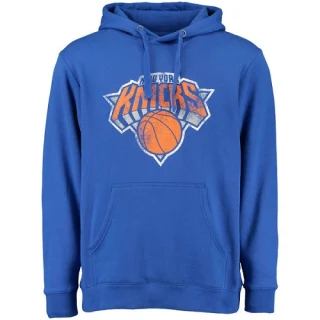 Men's New York Knicks Blue Distressed Hoodie -