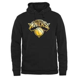 Men's New York Knicks Gold Collection Pullover Hoodie - Black
