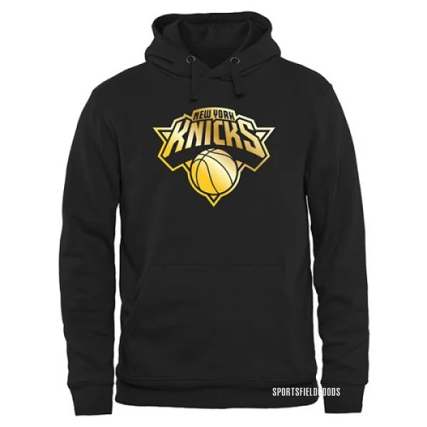 Men's New York Knicks Gold Collection Pullover Hoodie - Black