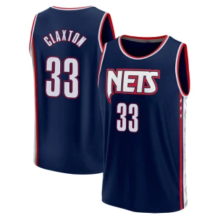 Men's Nic Claxton Brooklyn Nets Navy Fast Break 2021/22 Replica City Edition Jersey