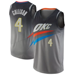 Men's Nick Collison Oklahoma City Thunder Gray Swingman Jersey - City Edition