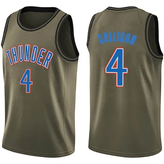Men's Nick Collison Oklahoma City Thunder Green Swingman Salute to Service Jersey