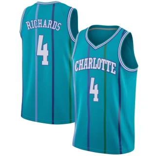 Men's Nick Richards Charlotte Hornets Aqua Swingman Jordan Brand Hardwood Classics Jersey