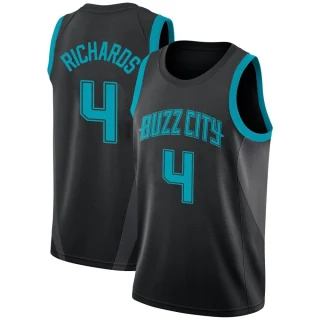 Men's Nick Richards Charlotte Hornets Black Swingman Jordan Brand 2018/19 Jersey - City Edition