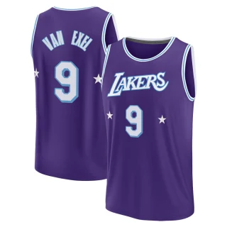 Men's Nick Van Exel Los Angeles Lakers Purple Fast Break 2021/22 Replica City Edition Jersey