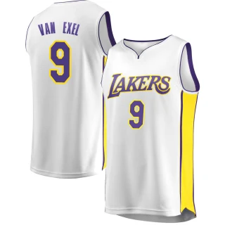 Men's Nick Van Exel Los Angeles Lakers White Fast Break Jersey - Association Edition